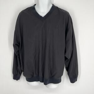 HEAD Mesh Lined Pullover Top Mens M Black V-Neck Pockets Activewear Lightweight